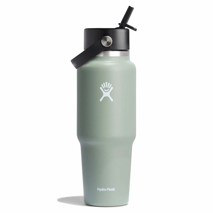 32 oz Wide Mouth Travel Bottle with Flex Straw Cap - Agave D3